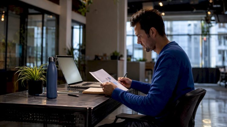 Small business owner setting up Google Ads