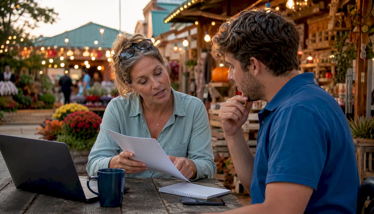 Locksmith planning Google Ads strategy with colleague