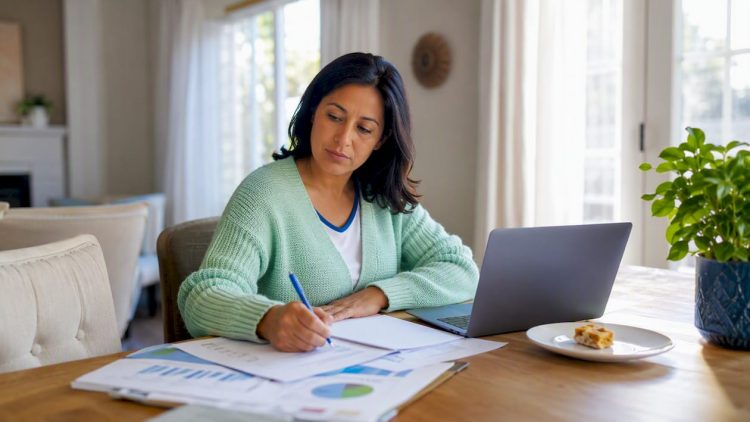 Small business owner reviewing analytics reports