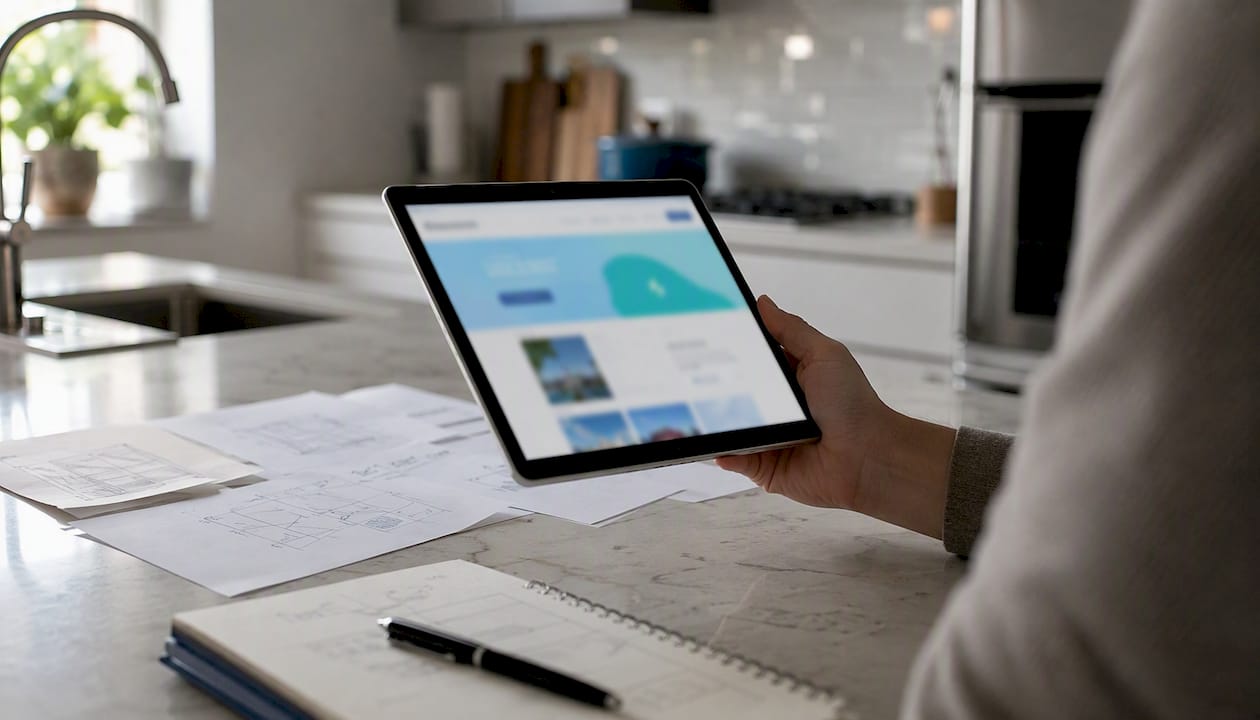 Smartphone displaying local landing page design