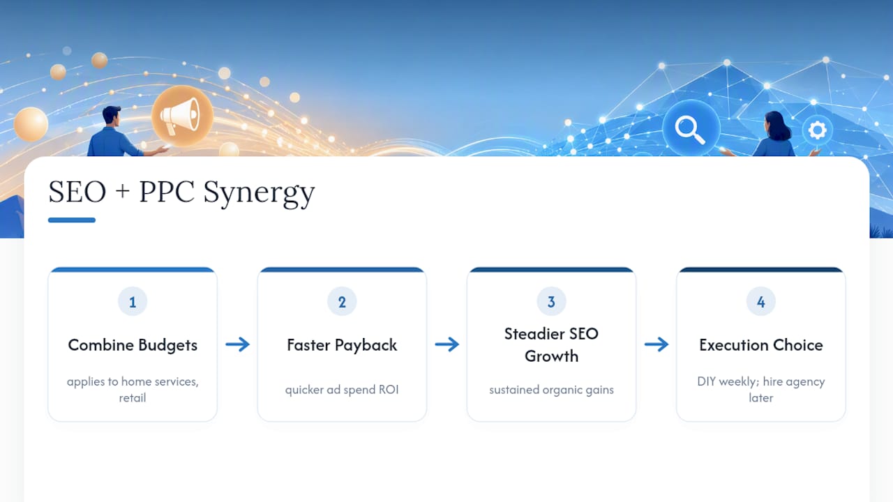 Diagram comparing combined SEO and PPC budget impact