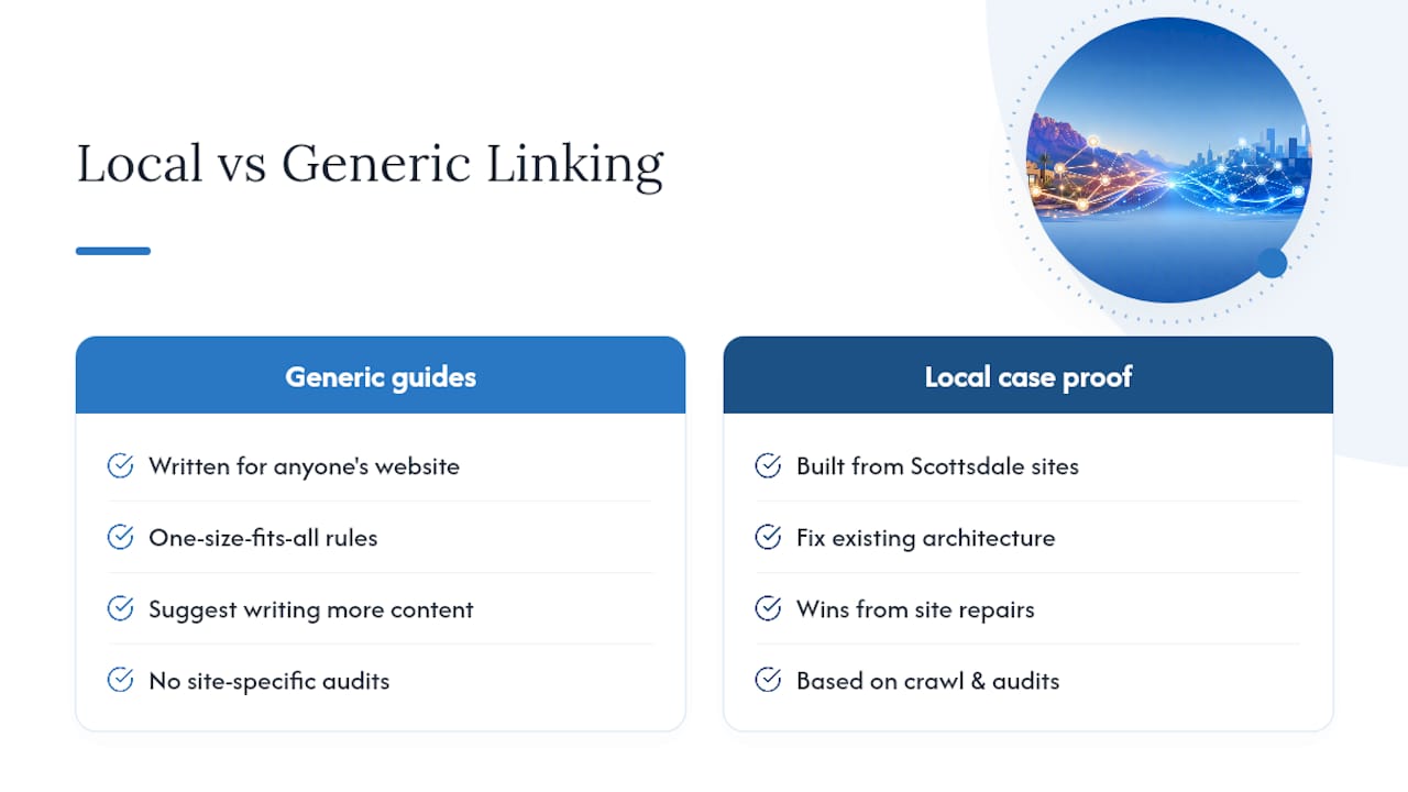Why Local Case Proof Beats Generic Advice — overview diagram