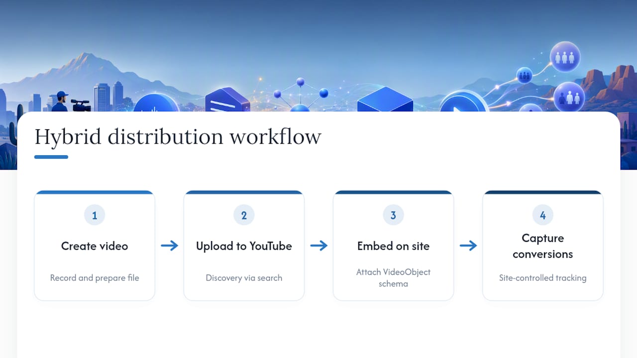 Hybrid video distribution workflow from YouTube to website