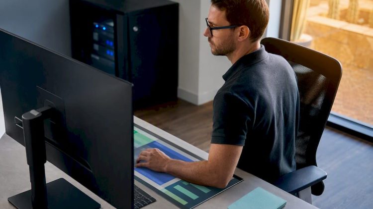 Technician verifying a website backup restore