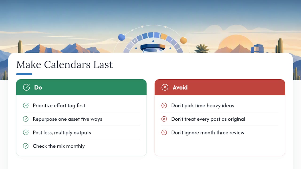 Why Most Content Calendar Advice Skips the Part That Matters — overview diagram