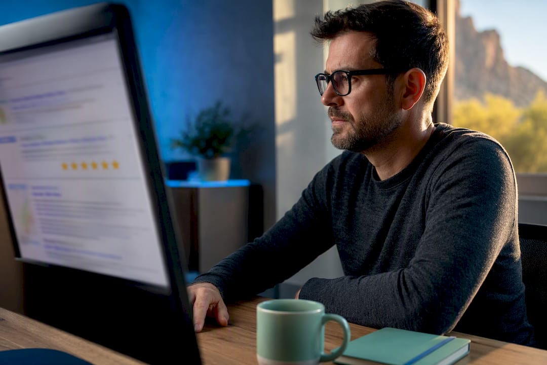 Search result with review rating stars