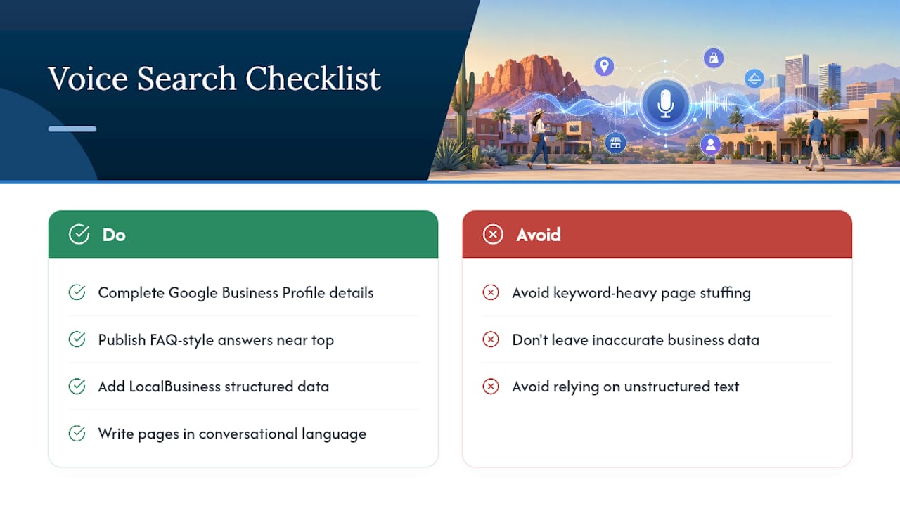 Optimizing for Voice Search in Local SEO — overview diagram