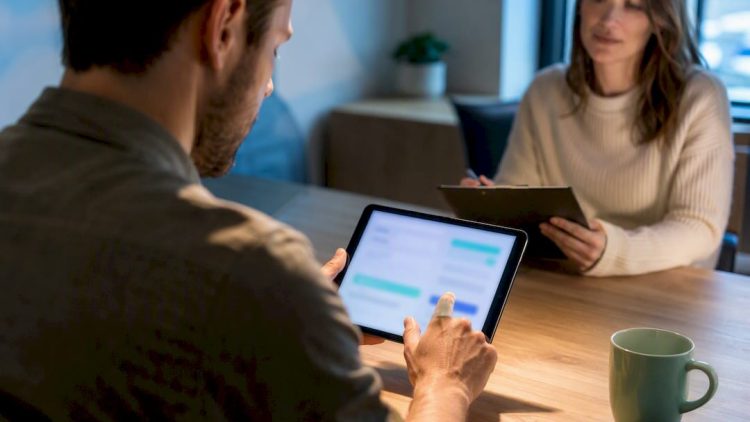 Customer completing a service quote form