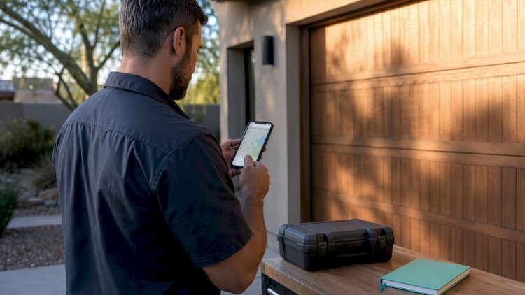 Service business owner adjusting coverage area