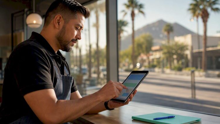 Business owner verifying local listing