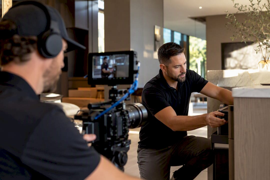 Videographer filming Scottsdale service demonstration