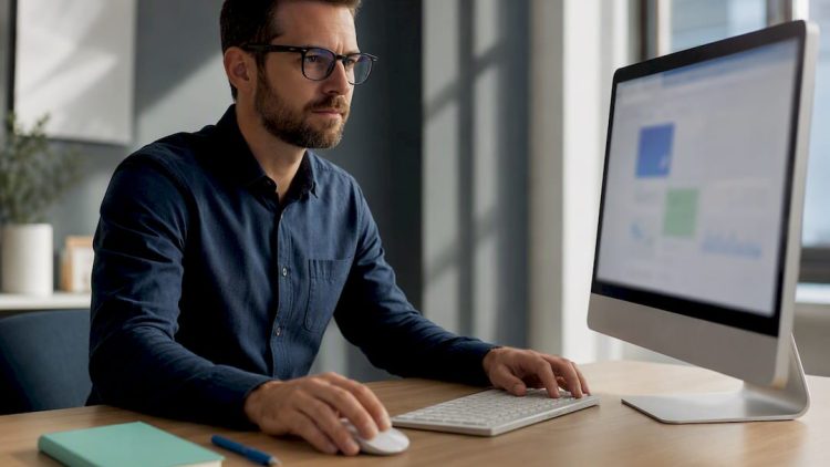 Marketer verifying conversion tracking setup