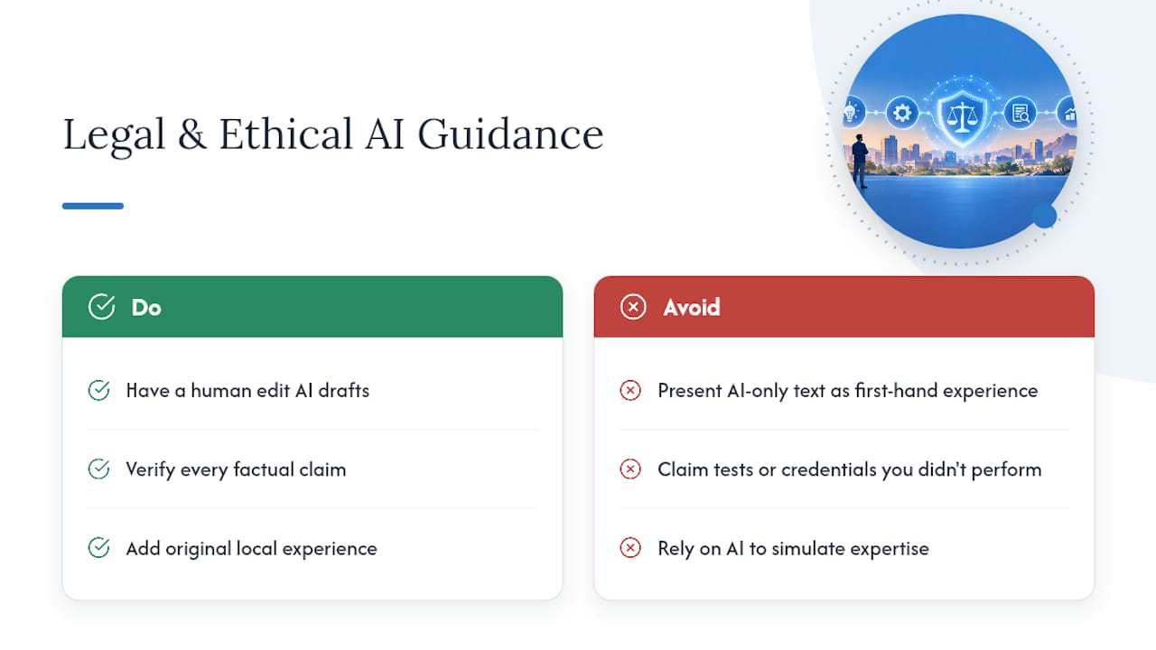 Legal and Ethical Considerations of AI Content in SEO Campaigns — overview diagram