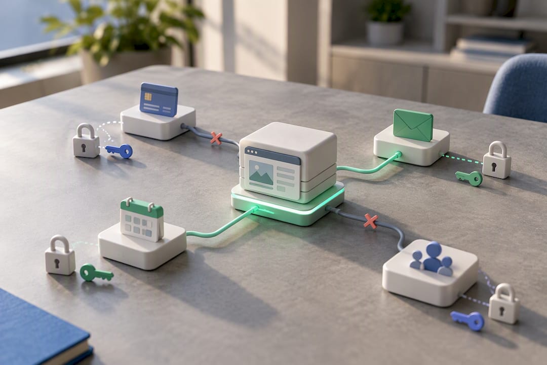 Website connected to external service systems
