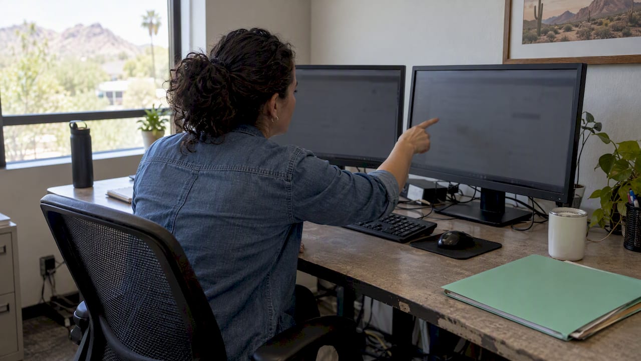 SEO specialist comparing search result layouts