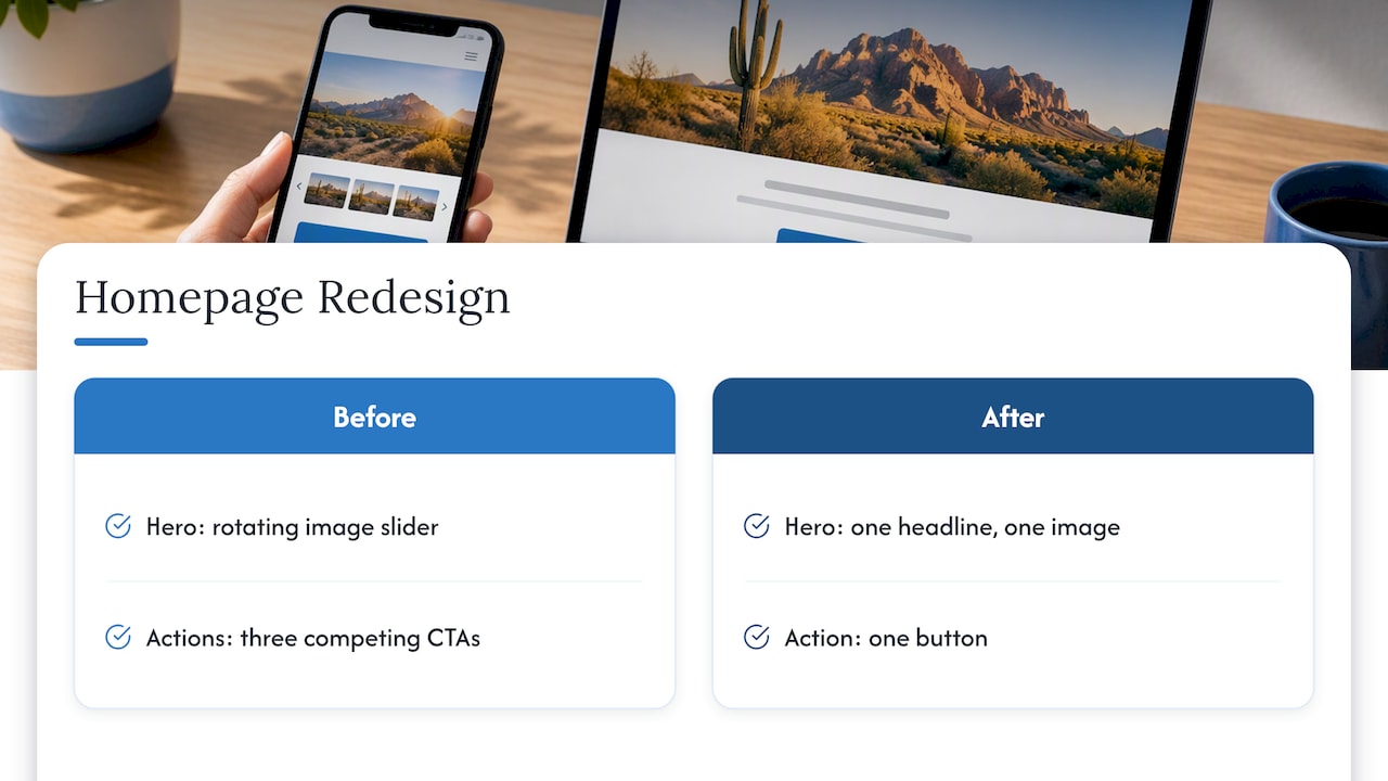 What successful mobile-first redesigns look like for small businesses — overview diagram