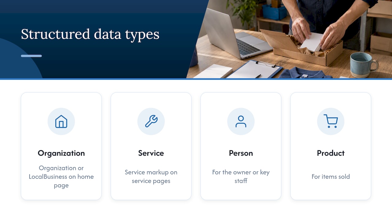 Four structured data types for businesses